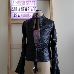 Rusched Front Pleather Jacket